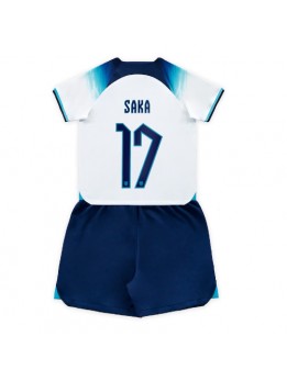 Billige England Bukayo Saka #17 Hjemmedraktsett Barn VM 2022 Kortermet (+ Korte bukser)